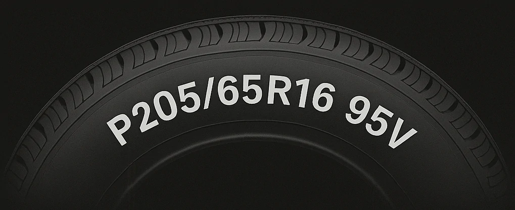 Image of a Tyre with guide numbers